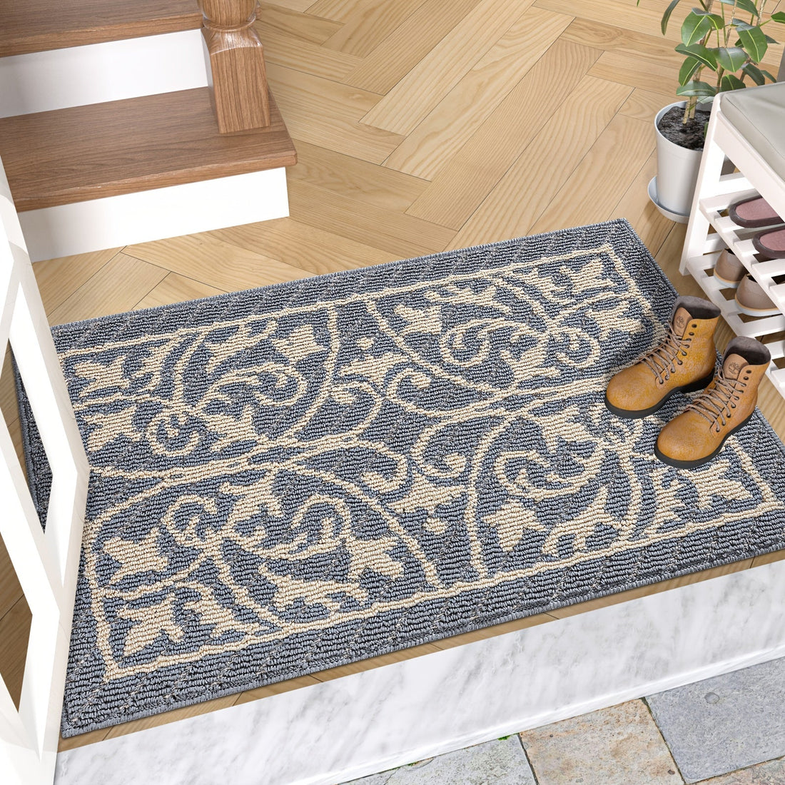 PUREHOME - Low Profile Indoor Mat Entryway Rug Non-Slip