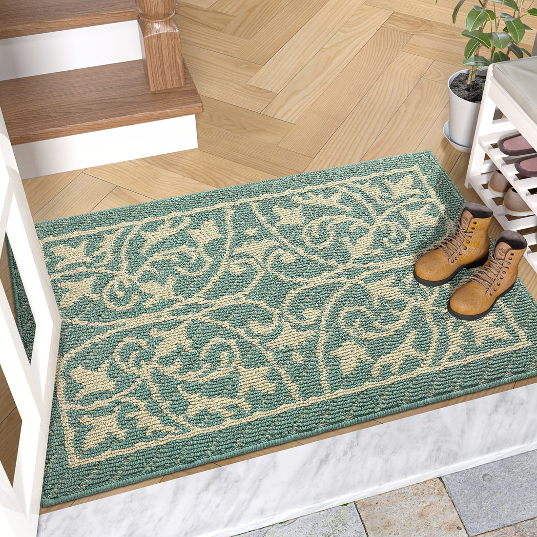 PUREHOME - Low Profile Indoor Mat Entryway Rug Non-Slip